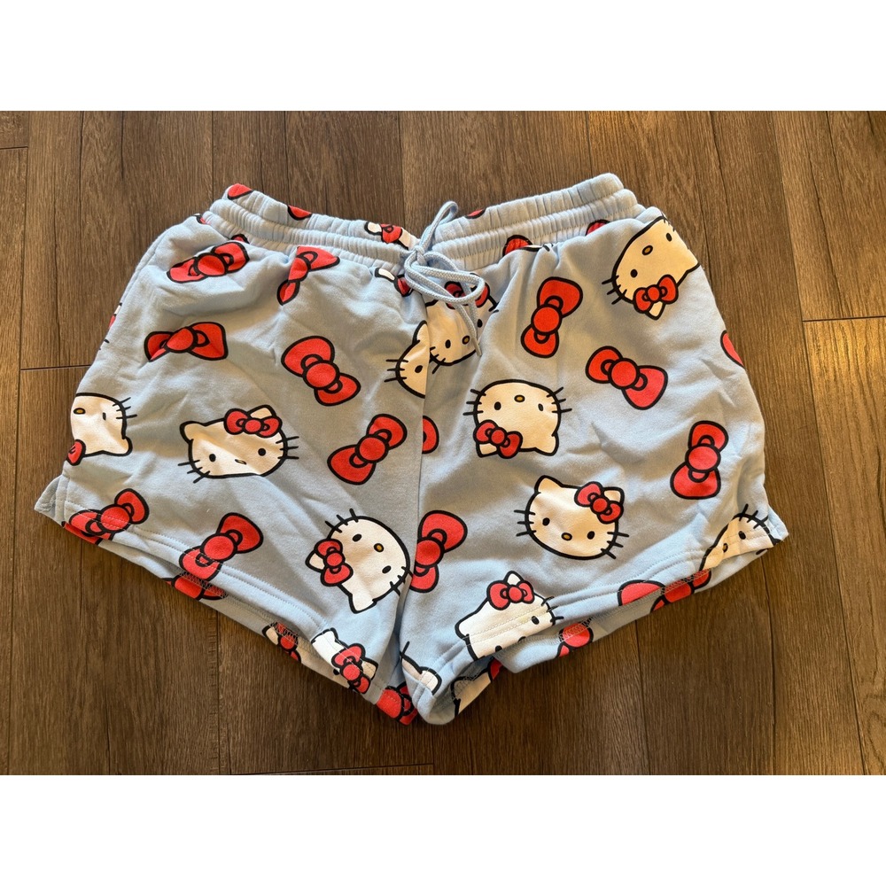 Hello Kitty Pajama Shorts Lounge Pants Light Blue XXLarge Sweatpants